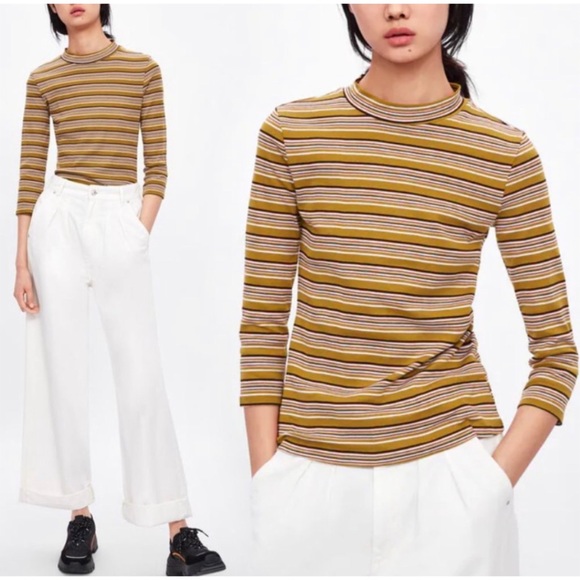 Zara Tops | Zara Mock Neck Top - Picture 2 of 9